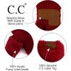 imageCC Women Thick Faux Fur  Sherpa Fleece Lined Warm Winter MittensRed Thick Solid