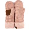 imageCC Women Thick Faux Fur  Sherpa Fleece Lined Warm Winter MittensRose Thick Solid