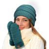imageCC Women Thick Faux Fur  Sherpa Fleece Lined Warm Winter MittensTeal Thick Solid