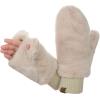 imageCC Womens Faux Fur Wrist Length Fingerless Sherpa Lined Convertible Mittens GlovesBeige