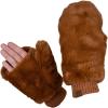 imageCC Womens Faux Fur Wrist Length Fingerless Sherpa Lined Convertible Mittens GlovesCoffee