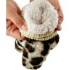 imageCC Womens Faux Fur Wrist Length Fingerless Sherpa Lined Convertible Mittens GlovesLeopard Print  Beige