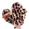 imageCC Womens Faux Fur Wrist Length Fingerless Sherpa Lined Convertible Mittens GlovesLeopard Print  Rose