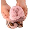 imageCC Womens Faux Fur Wrist Length Fingerless Sherpa Lined Convertible Mittens GlovesLeopard Print  Rose