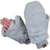 imageCC Womens Faux Fur Wrist Length Fingerless Sherpa Lined Convertible Mittens GlovesLight Gray
