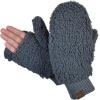 imageCC Womens Faux Fur Wrist Length Fingerless Sherpa Lined Convertible Mittens GlovesSherpa Gray