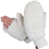 imageCC Womens Faux Fur Wrist Length Fingerless Sherpa Lined Convertible Mittens GlovesSherpa Ivory