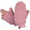 imageCC Womens Faux Fur Wrist Length Fingerless Sherpa Lined Convertible Mittens GlovesSherpa Rose