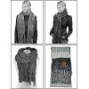 imageCC Womens Long Multicolored Warm Cable Knit Shawl Wrap Tassel ScarfBlackGrey