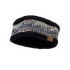 imageCC Womens Multicolored Stretchy Knit Black Sherpa Lined Ear Warmer HeadbandBlackGreyBlackGrey