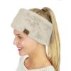 imageCC Womens Soft Faux Fur Feel Sherpa Lined Ear Warmer Headband HeadwrapBeige