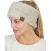 imageCC Womens Soft Faux Fur Feel Sherpa Lined Ear Warmer Headband HeadwrapBeige