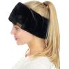 imageCC Womens Soft Faux Fur Feel Sherpa Lined Ear Warmer Headband HeadwrapBlack