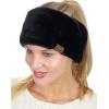 imageCC Womens Soft Faux Fur Feel Sherpa Lined Ear Warmer Headband HeadwrapBlack
