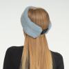 imageCC Womens Soft Faux Fur Feel Sherpa Lined Ear Warmer Headband HeadwrapElasticdusty Blue