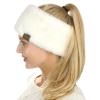 imageCC Womens Soft Faux Fur Feel Sherpa Lined Ear Warmer Headband HeadwrapIvory
