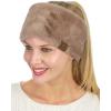 imageCC Womens Soft Faux Fur Feel Sherpa Lined Ear Warmer Headband HeadwrapMocha