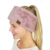 imageCC Womens Soft Faux Fur Feel Sherpa Lined Ear Warmer Headband HeadwrapRose