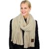 imageCC Womens Ultra Soft Chenille Ribbed Thick Warm Knit Shawl Wrap ScarfBeige