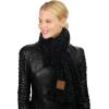 imageCC Womens Ultra Soft Chenille Ribbed Thick Warm Knit Shawl Wrap ScarfBlack