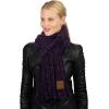 imageCC Womens Ultra Soft Chenille Ribbed Thick Warm Knit Shawl Wrap ScarfDark Purple