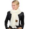 imageCC Womens Ultra Soft Chenille Ribbed Thick Warm Knit Shawl Wrap ScarfIvory