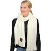imageCC Womens Ultra Soft Chenille Ribbed Thick Warm Knit Shawl Wrap ScarfIvory