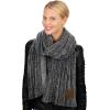 imageCC Womens Ultra Soft Chenille Ribbed Thick Warm Knit Shawl Wrap ScarfLight Mel Grey
