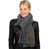 imageCC Womens Ultra Soft Chenille Ribbed Thick Warm Knit Shawl Wrap ScarfLight Mel Grey