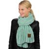imageCC Womens Ultra Soft Chenille Ribbed Thick Warm Knit Shawl Wrap ScarfMint