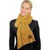 imageCC Womens Ultra Soft Chenille Ribbed Thick Warm Knit Shawl Wrap ScarfMustard