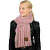 imageCC Womens Ultra Soft Chenille Ribbed Thick Warm Knit Shawl Wrap ScarfRose