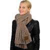 imageCC Womens Ultra Soft Chenille Ribbed Thick Warm Knit Shawl Wrap ScarfTaupe