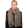 imageCC Womens Ultra Soft Chenille Ribbed Thick Warm Knit Shawl Wrap ScarfTaupe