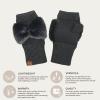 imageCC Womens Warm Knit Fingerless Half Finger Fleece Lined Winter GlovesBow  Black