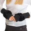 imageCC Womens Warm Knit Fingerless Half Finger Fleece Lined Winter GlovesBow  Black