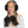 imageCC Womens Warm Knit Fingerless Half Finger Fleece Lined Winter GlovesBow  Black