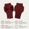 imageCC Womens Warm Knit Fingerless Half Finger Fleece Lined Winter GlovesBow  Burgundy
