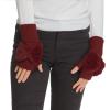 imageCC Womens Warm Knit Fingerless Half Finger Fleece Lined Winter GlovesBow  Burgundy