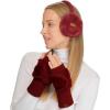 imageCC Womens Warm Knit Fingerless Half Finger Fleece Lined Winter GlovesBow  Burgundy