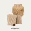 imageCC Womens Warm Knit Fingerless Half Finger Fleece Lined Winter GlovesBow  Camel