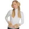 imageCC Womens Warm Knit Fingerless Half Finger Fleece Lined Winter GlovesBow  Camel