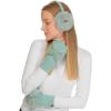 imageCC Womens Warm Knit Fingerless Half Finger Fleece Lined Winter GlovesBow  Dusty Mint
