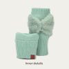 imageCC Womens Warm Knit Fingerless Half Finger Fleece Lined Winter GlovesBow  Dusty Mint