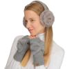 imageCC Womens Warm Knit Fingerless Half Finger Fleece Lined Winter GlovesBow  Grey