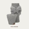 imageCC Womens Warm Knit Fingerless Half Finger Fleece Lined Winter GlovesBow  Grey