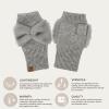 imageCC Womens Warm Knit Fingerless Half Finger Fleece Lined Winter GlovesBow  Grey