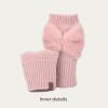 imageCC Womens Warm Knit Fingerless Half Finger Fleece Lined Winter GlovesBow  Rose