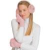 imageCC Womens Warm Knit Fingerless Half Finger Fleece Lined Winter GlovesBow  Rose
