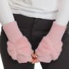 imageCC Womens Warm Knit Fingerless Half Finger Fleece Lined Winter GlovesBow  Rose
